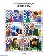 Sierra Leone 2022 30th Memorial Anniversary Of Mikhail Tal 6v M/s, Mint NH, Sport - Chess - Schach