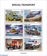 Sierra Leone 2022 Special Transport , Mint NH, Transport - Fire Fighters & Prevention - Helicopters - Motorcycles - Ai.. - Feuerwehr