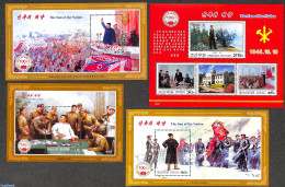 Korea, North 2011 Kim Il Sung Birth Centenary 4 S/s, Mint NH, History - Politicians - Corée Du Nord