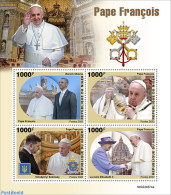 Niger 2022 Pope Francis, Mint NH, History - Religion - American Presidents - Kings & Queens (Royalty) - Pope - Royalties, Royals