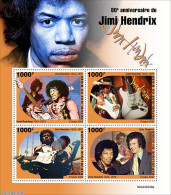 Niger 2022 80th Anniversary Of Jimi Hendrix, Mint NH, Performance Art - Music - Musical Instruments - Musique