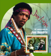 Niger 2022 80th Anniversary Of Jimi Hendrix, Mint NH, Performance Art - Music - Musical Instruments - Música