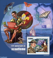 Niger 2022 115 Anniversary Of Scouts, Mint NH, Nature - Sport - Butterflies - Mushrooms - Scouting - Hongos