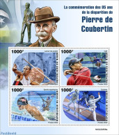 Niger 2022 85th Memorial Anniversary Of Pierre De Coubertin, Mint NH, Sport - Golf - Olympic Games - Swimming - Golf