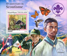 Togo 2022 115 Anniversary Of Scouts, Mint NH, History - Nature - Sport - Flags - Butterflies - Scouting - Togo (1960-...)