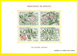 MONACO 1986 Four Seasons New Sheet - Foglietto - Ungebraucht