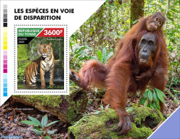 Chad 2022 Endangered Species , Mint NH, Nature - Cat Family - Monkeys - Sonstige & Ohne Zuordnung