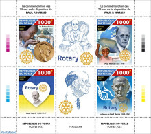 Chad 2022 75th Memorial Anniversary Of Paul P. Harris, Mint NH, Health - Various - Globes - Rotary - Other & Unclassified