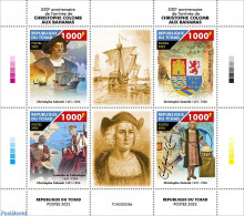 Chad 2022 530th Anniversary Of The Arrival Of Christopher Columbus In The Bahamas, Mint NH, History - Transport - Vari.. - Andere & Zonder Classificatie