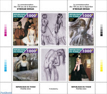 Chad 2022 105th Memorial Anniversary Of Edgar Degas, Mint NH, Art - Edgar Degas - Paintings - Other & Unclassified