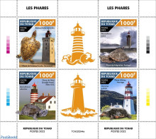 Chad 2022 Lighthouses, Mint NH, Nature - Sport - Various - Turtles - Mountains & Mountain Climbing - Lighthouses & Saf.. - Sonstige & Ohne Zuordnung