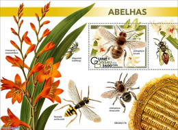 Guinea Bissau 2022 Bees, Mint NH, Nature - Bees - Flowers & Plants - Guinée-Bissau