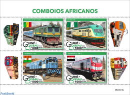 Guinea Bissau 2022 African Trains, Mint NH, Transport - Railways - Trains