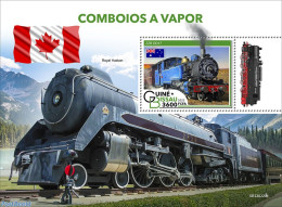 Guinea Bissau 2022 Steam Trains, Mint NH, Transport - Railways - Trains