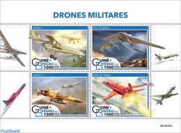 Guinea Bissau 2022 Military Drones, Mint NH, Transport - Aircraft & Aviation - Drones - Vliegtuigen