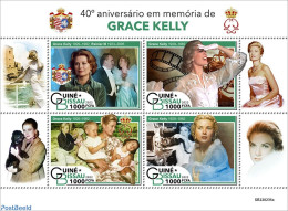 Guinea Bissau 2022 40th Memorial Anniversary Of Grace Kelly, Mint NH, History - Nature - Performance Art - Kings & Que.. - Familias Reales