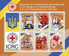 Central Africa 2022 Red Cross Responds To Ukraine Crisis, Mint NH, Health - Transport - Red Cross - Red Cross