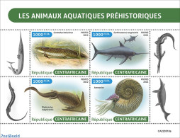 Central Africa 2022 Prehistoric Water Animals, Mint NH, Nature - Fish - Prehistoric Animals - Vissen