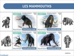 Central Africa 2022 Mammoths, Mint NH, Nature - Prehistoric Animals - Préhistoriques