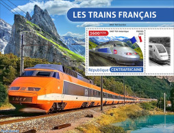 Central Africa 2022 French Trains, Mint NH, Transport - Railways - Eisenbahnen