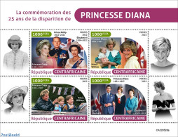 Central Africa 2022 25th Memorial Anniversary Of Princess Diana, Mint NH, History - Charles & Diana - Familles Royales