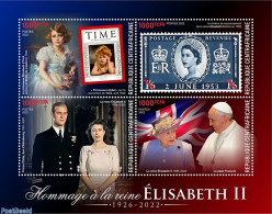 Central Africa 2022 Tribute To Queen Elizabeth II, Mint NH, History - Religion - Flags - Kings & Queens (Royalty) - Po.. - Familias Reales