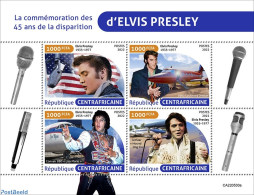 Central Africa 2022 45th Memorial Anniversary Of Elvis Presley, Mint NH, History - Performance Art - Transport - Flags.. - Elvis Presley