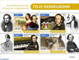 Central Africa 2022 175th Memorial Anniversary Of Felix Mendelssohn, Mint NH, Performance Art - Music - Musical Instru.. - Music