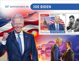 Central Africa 2022 80th Anniversary Of Joe Biden, Mint NH, History - Transport - American Presidents - Flags - Aircra.. - Flugzeuge