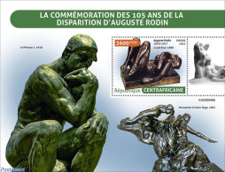 Central Africa 2022 105th Memorial Anniversary Of Auguste Rodin, Mint NH, Art - Sculpture - Skulpturen