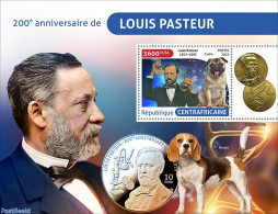 Central Africa 2022 200th Anniversary Of Louis Pasteur, Mint NH, Health - Nature - Science - Various - Dogs - Money On.. - Monete