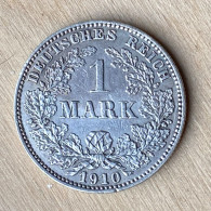 1910 EE Germany .900 Silver Coin Mark,KM#14,6050K - 1 Mark