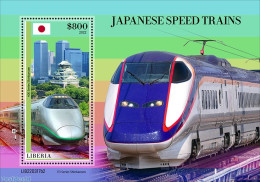 Liberia 2022 Japanese Speed Trains, Mint NH, Transport - Railways - Trenes