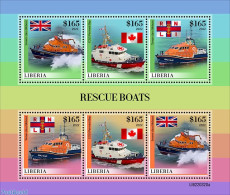 Liberia 2022 Rescue Boats, Mint NH, Health - Transport - Red Cross - Ships And Boats - Rode Kruis
