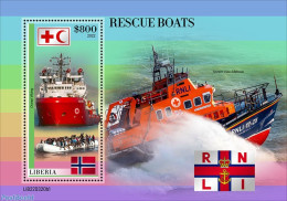 Liberia 2022 Rescue Boats, Mint NH, Health - Transport - Red Cross - Ships And Boats - Rode Kruis