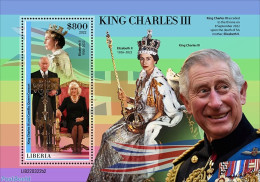 Liberia 2022 King Charles III, Mint NH, History - Charles & Diana - Kings & Queens (Royalty) - Familles Royales