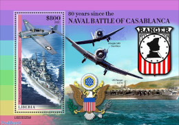 Liberia 2022 80 Years Since The Battle Of Casablanca, Mint NH, History - Transport - World War II - Aircraft & Aviatio.. - 2. Weltkrieg