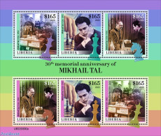 Liberia 2022 30th Memorial Anniversary Of Mikhail Tal, Mint NH, Sport - Chess - Echecs