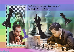 Liberia 2022 30th Memorial Anniversary Of Mikhail Tal, Mint NH, Sport - Chess - Echecs