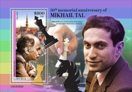 Liberia 2022 30th Memorial Anniversary Of Mikhail Tal, Mint NH, Sport - Chess - Chess