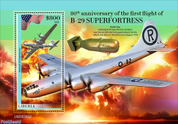 Liberia 2022 80th Anniversary Of The First Flight Of B-29 Superfortress, Mint NH, Transport - Aircraft & Aviation - Avions