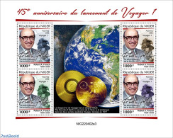 Niger 2022 45th Anniversary Of The Launch Of Voyager 1, Mint NH, Transport - Space Exploration - Niger (1960-...)