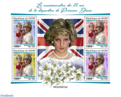 Niger 2022 25th Memorial Anniversary Of Princess Diana, Mint NH, History - Charles & Diana - Familias Reales