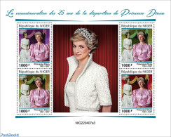 Niger 2022 25th Memorial Anniversary Of Princess Diana, Mint NH, History - Charles & Diana - Familles Royales