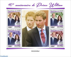 Niger 2022 40th Annversary Of Prince William, Mint NH, History - Kings & Queens (Royalty) - Familias Reales