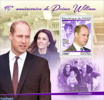 Niger 2022 40th Anniversary Of Prince William, Mint NH, History - Kings & Queens (Royalty) - Familles Royales