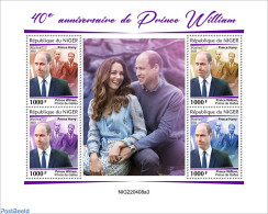 Niger 2022 40th Annversary Of Prince William, Mint NH, History - Kings & Queens (Royalty) - Familles Royales