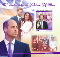 Niger 2022 40th Annversary Of Prince William, Mint NH, History - Kings & Queens (Royalty) - Familles Royales