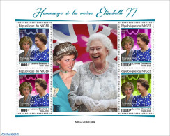 Niger 2022 Tribute To Queen Elizabeth II, Mint NH, History - Charles & Diana - Kings & Queens (Royalty) - Familles Royales