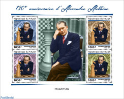 Niger 2022 130th Anniversary Of Alexander Alekhine, Mint NH, Sport - Chess - Ajedrez